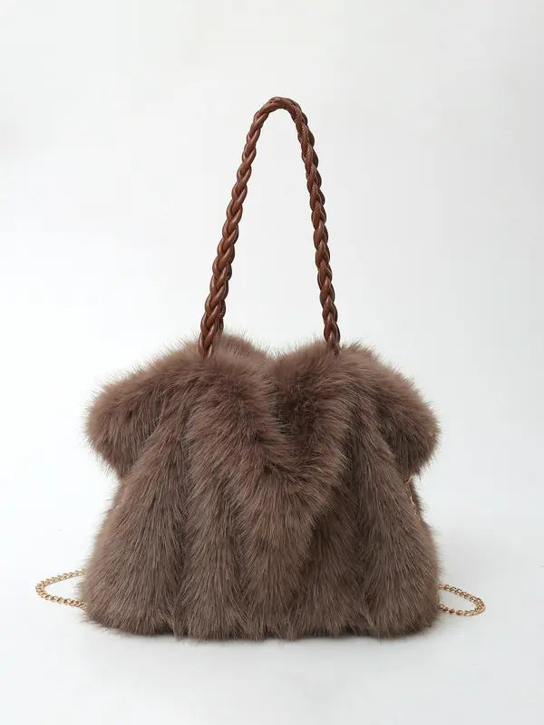 Elmont | Plush Velvet Shoulder Tote