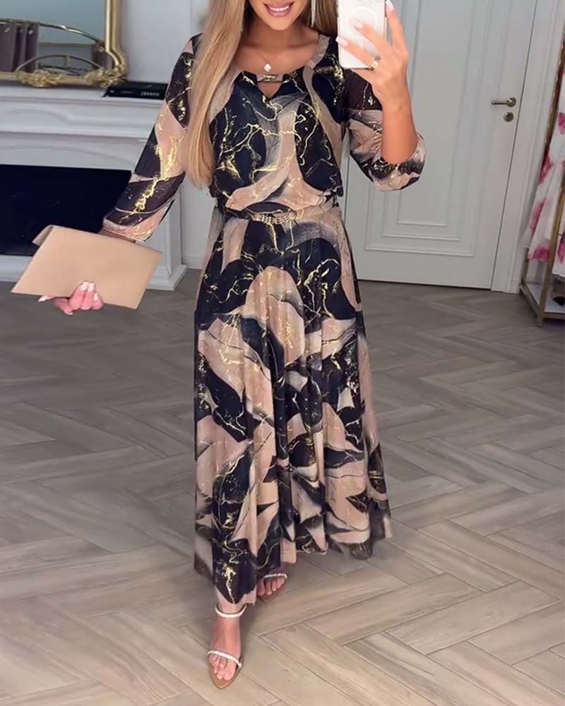 M&H | Maxi Dress with Marbled Print