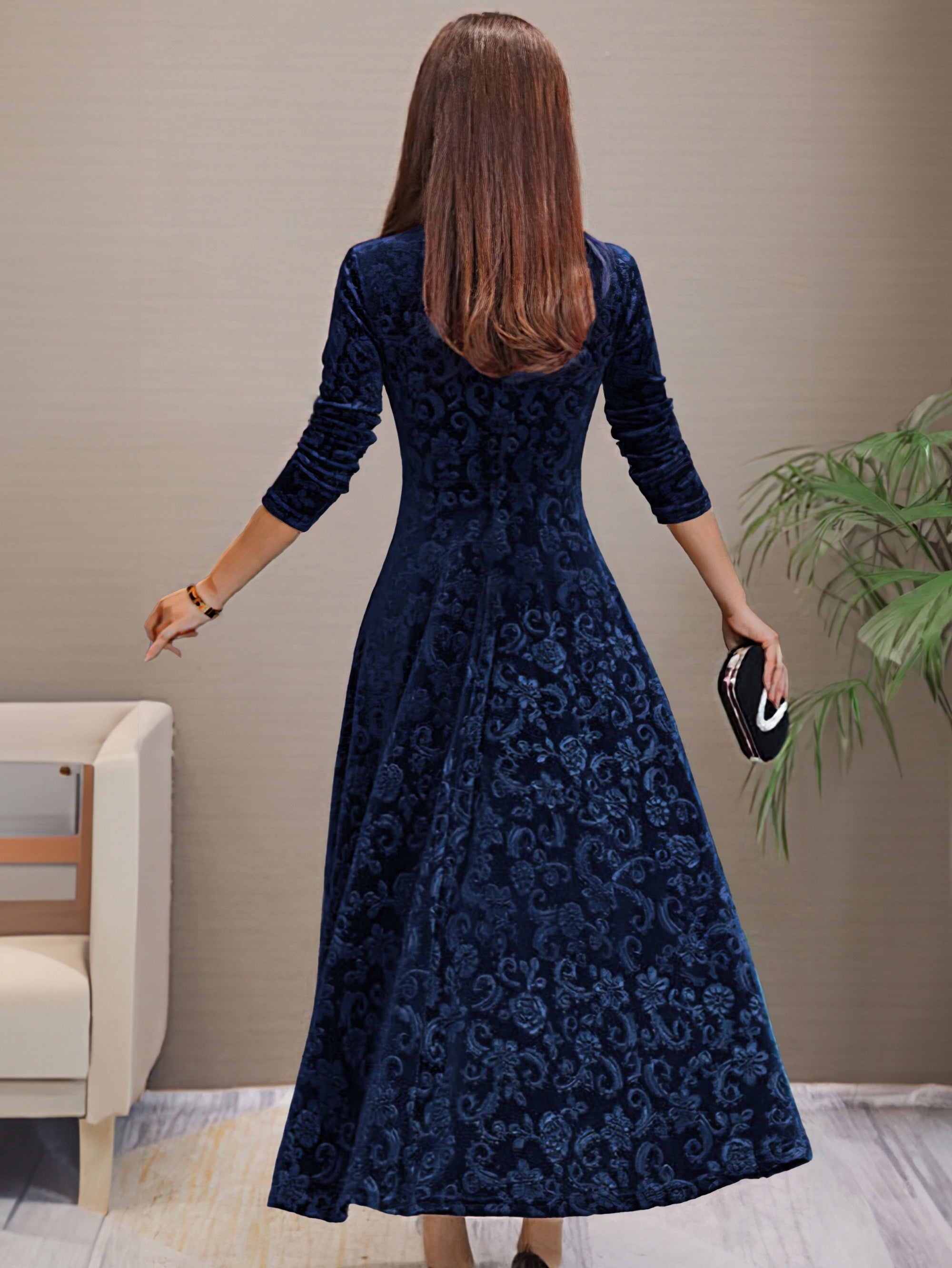 Elmont | Velvet Fit-and-Flare Dress