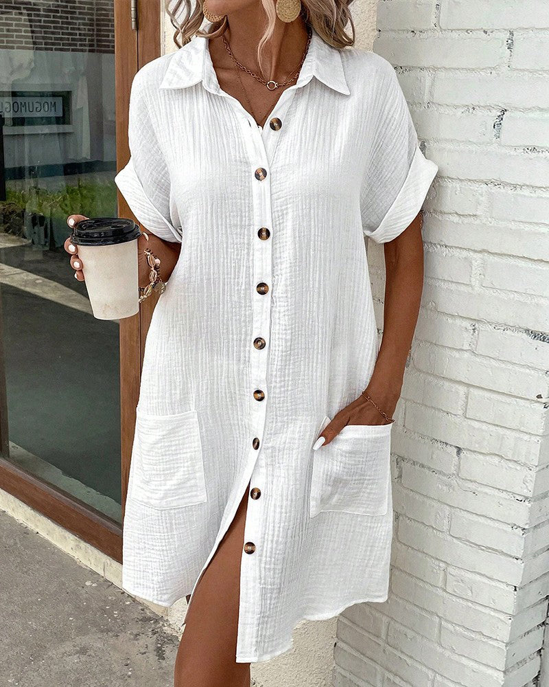 Maya | Cotton Collared Mini Dress