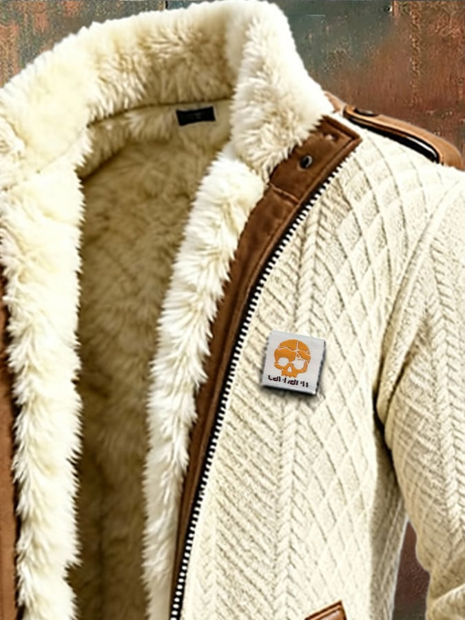 Elmont | Men's Mid-Length Jacquard Knit Coat with Plush Lining
