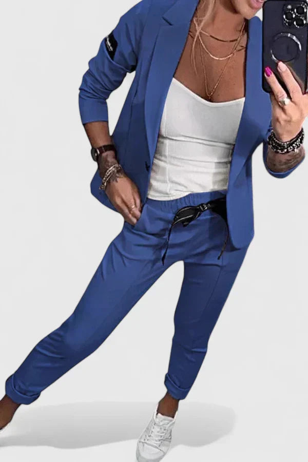 M&H | Blazer & Jogger Set with Elastic Waist