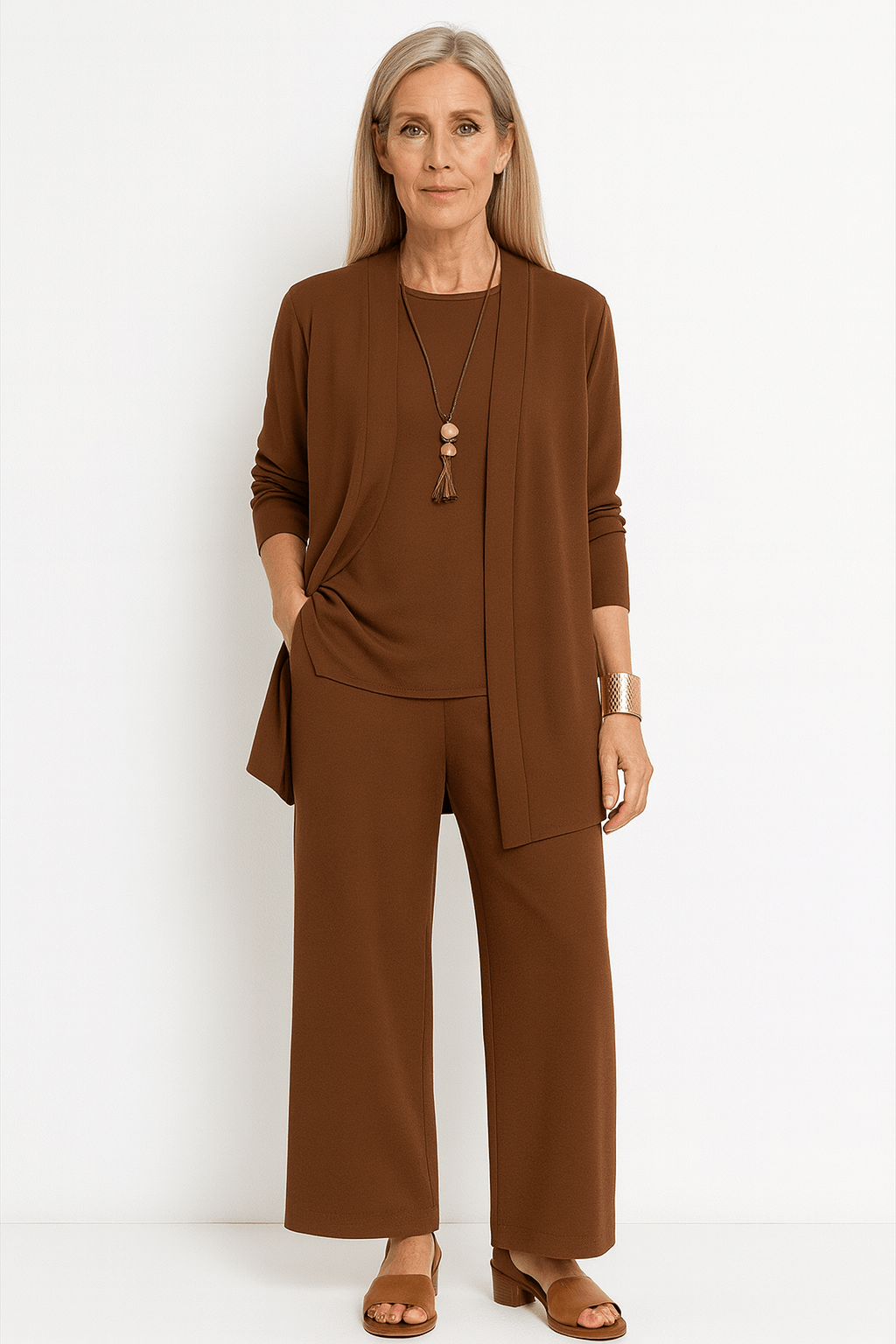 M&H | Three-Piece Set Wide-Leg Trousers