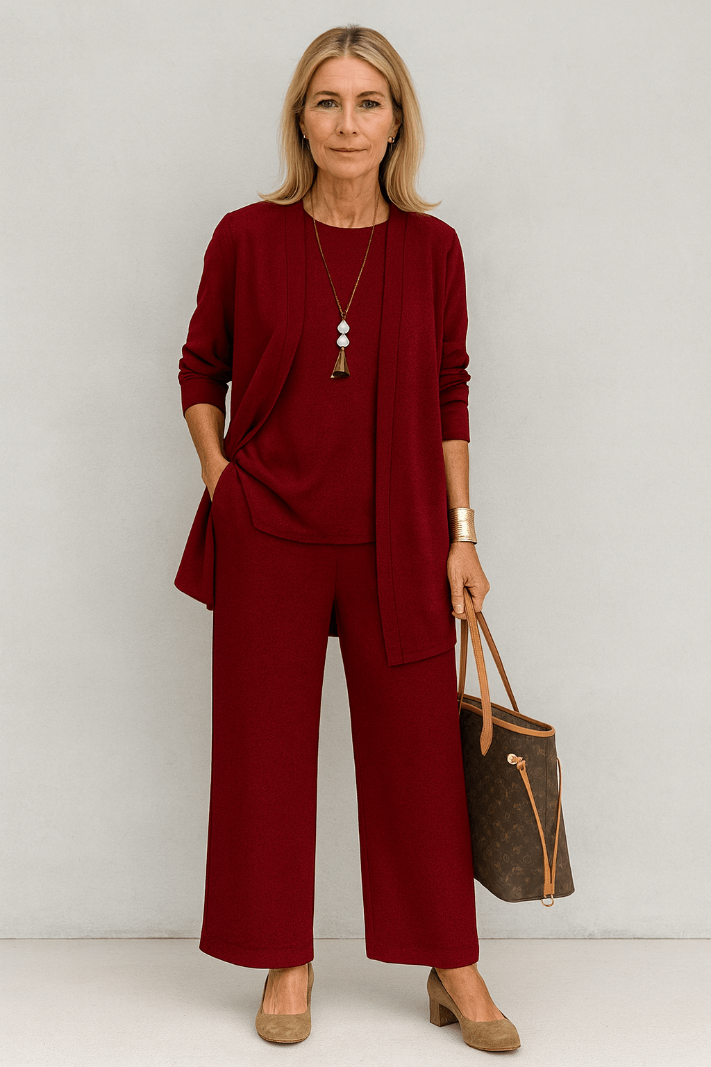 M&H | Three-Piece Set Wide-Leg Trousers
