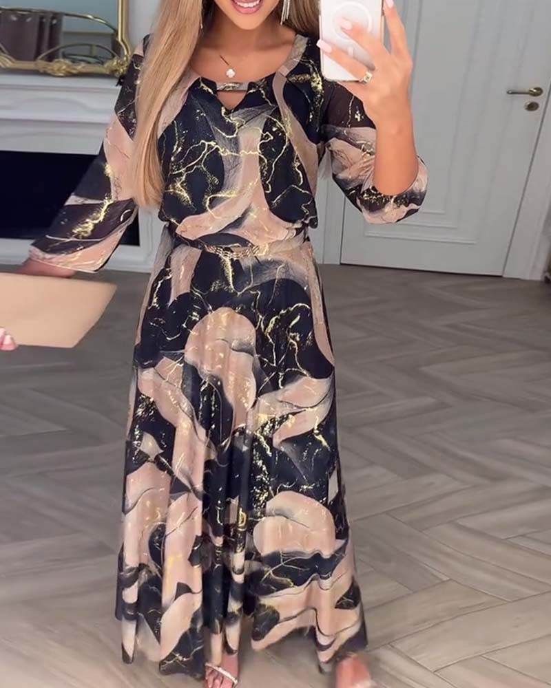 M&H | Maxi Dress with Marbled Print