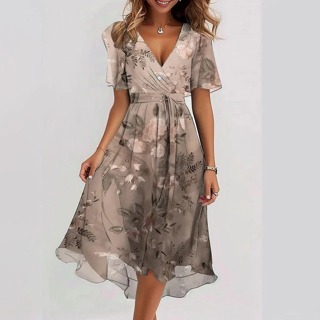 Sarah | Floral Wrap Midi Dress