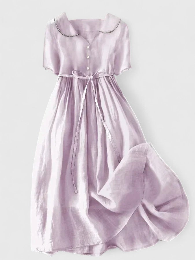 M&H | Midi Dress with Lace-Up Waist