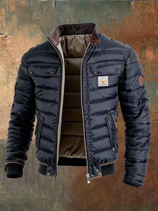 Elmont | Men's Quilted Faux Leather Zip Jacket