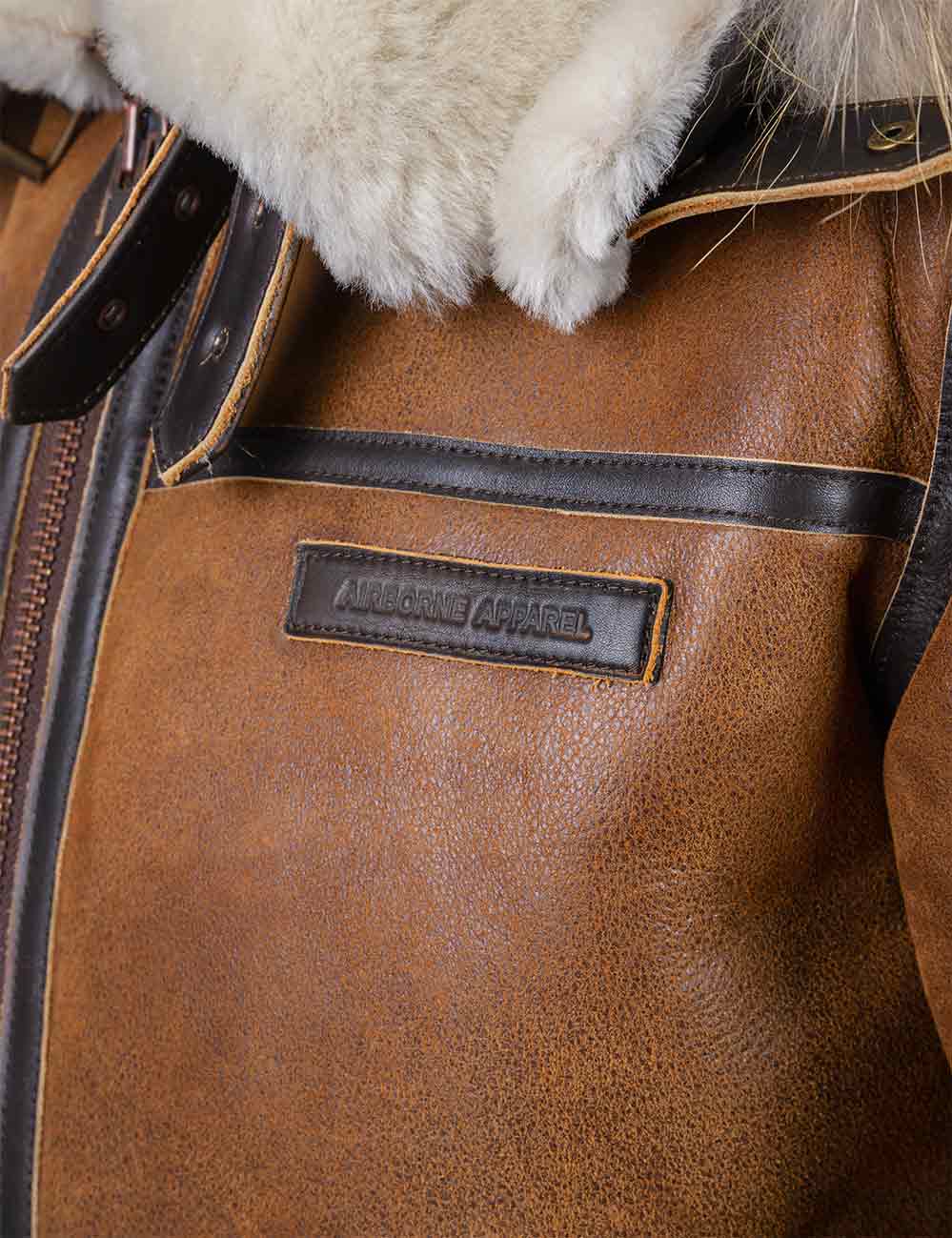 Elmont | PU Leather Bomber Jacket with Faux Fur Hood