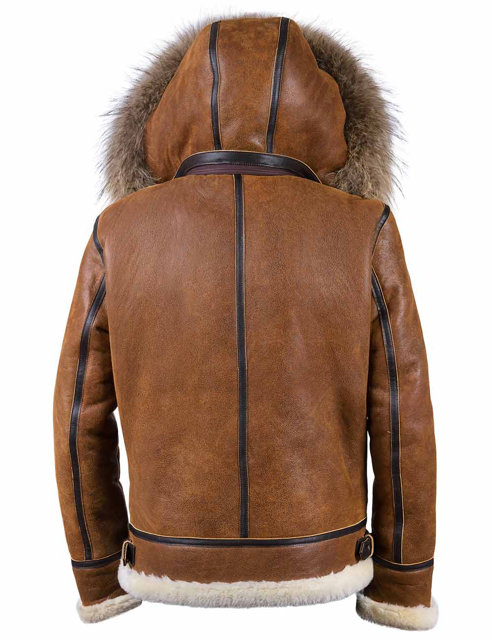 Elmont | PU Leather Bomber Jacket with Faux Fur Hood
