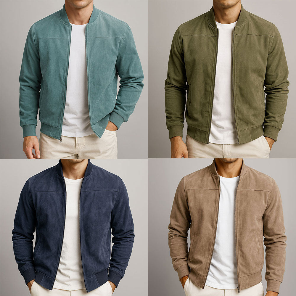 Elmont | Suede Bomber Jacket