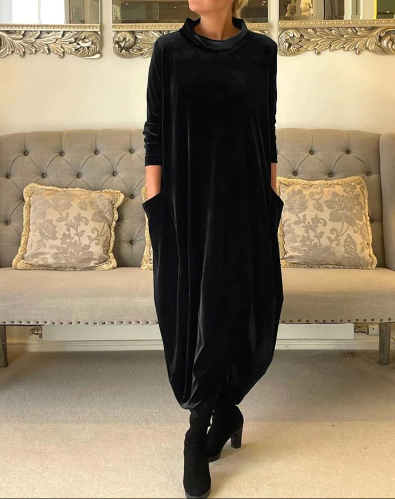 Elmont | Draped Slouch-Neck Maxi Dress