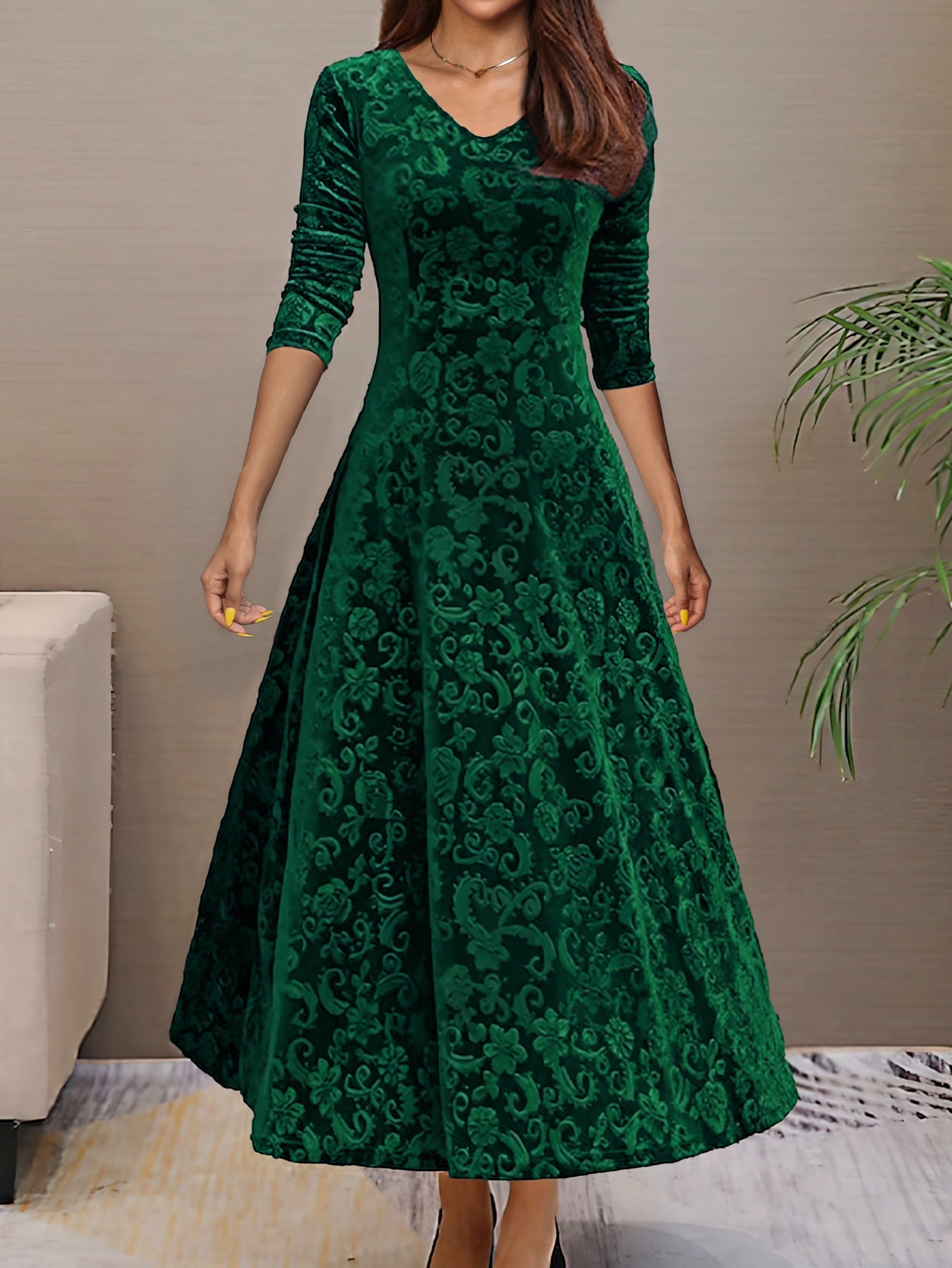 Elmont | Velvet Fit-and-Flare Dress
