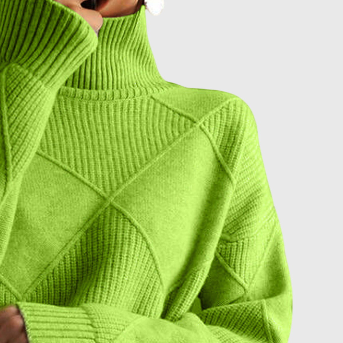 Elmont | Geometric Knit Turtleneck Sweater