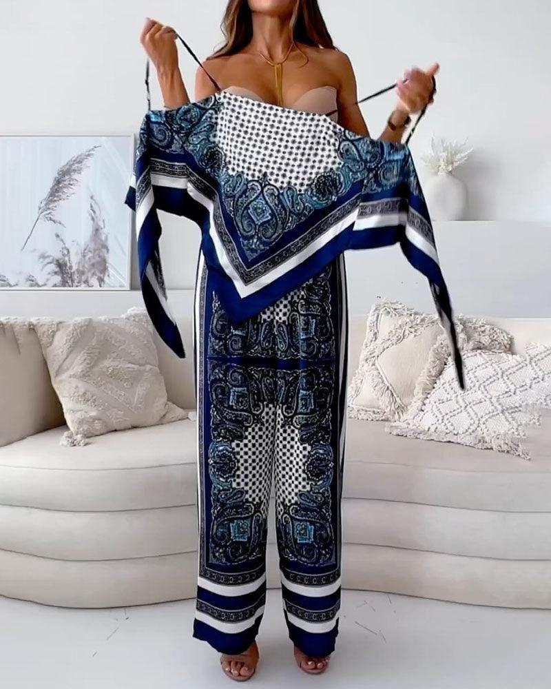 M&H | Vest & Pants Set with Lace-Up Detail