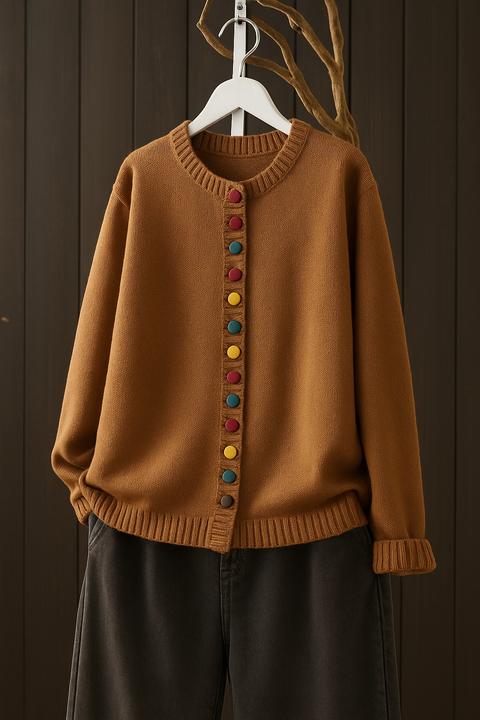 Monica | Fine-Knit Button-Front Cardigan