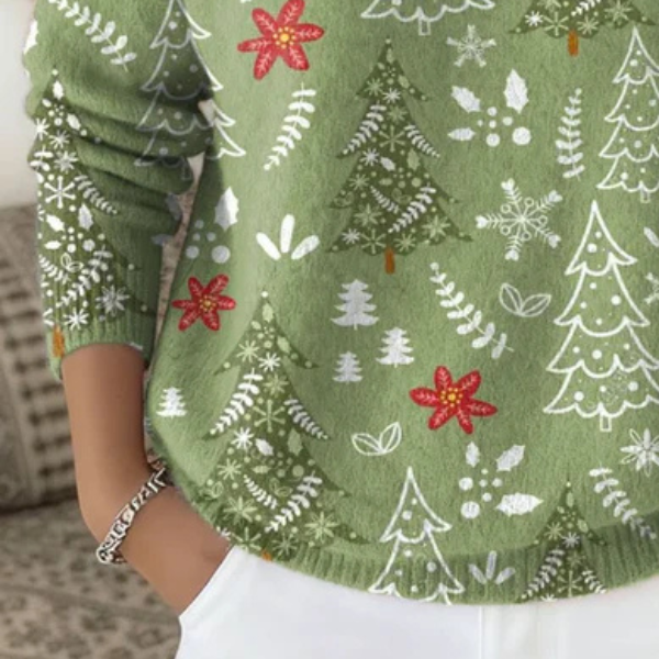 Elmont | Christmas Floral Turtleneck