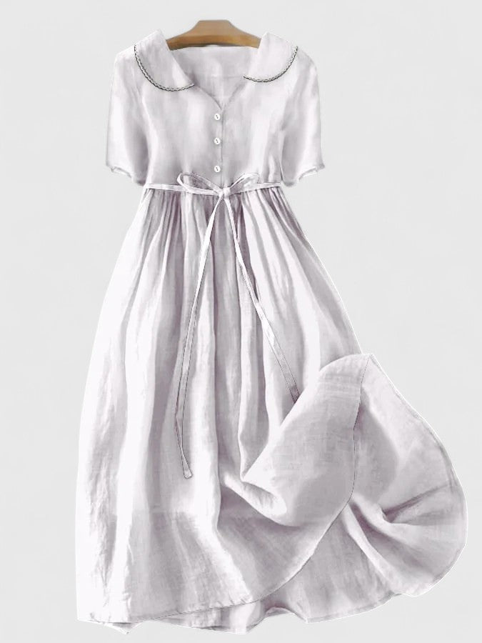 M&H | Midi Dress with Lace-Up Waist
