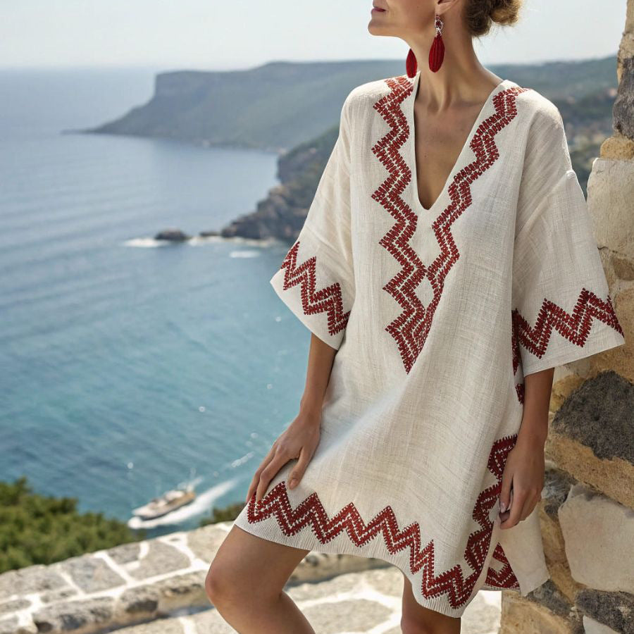 M&H | Tunic Dress with Striped Pockets