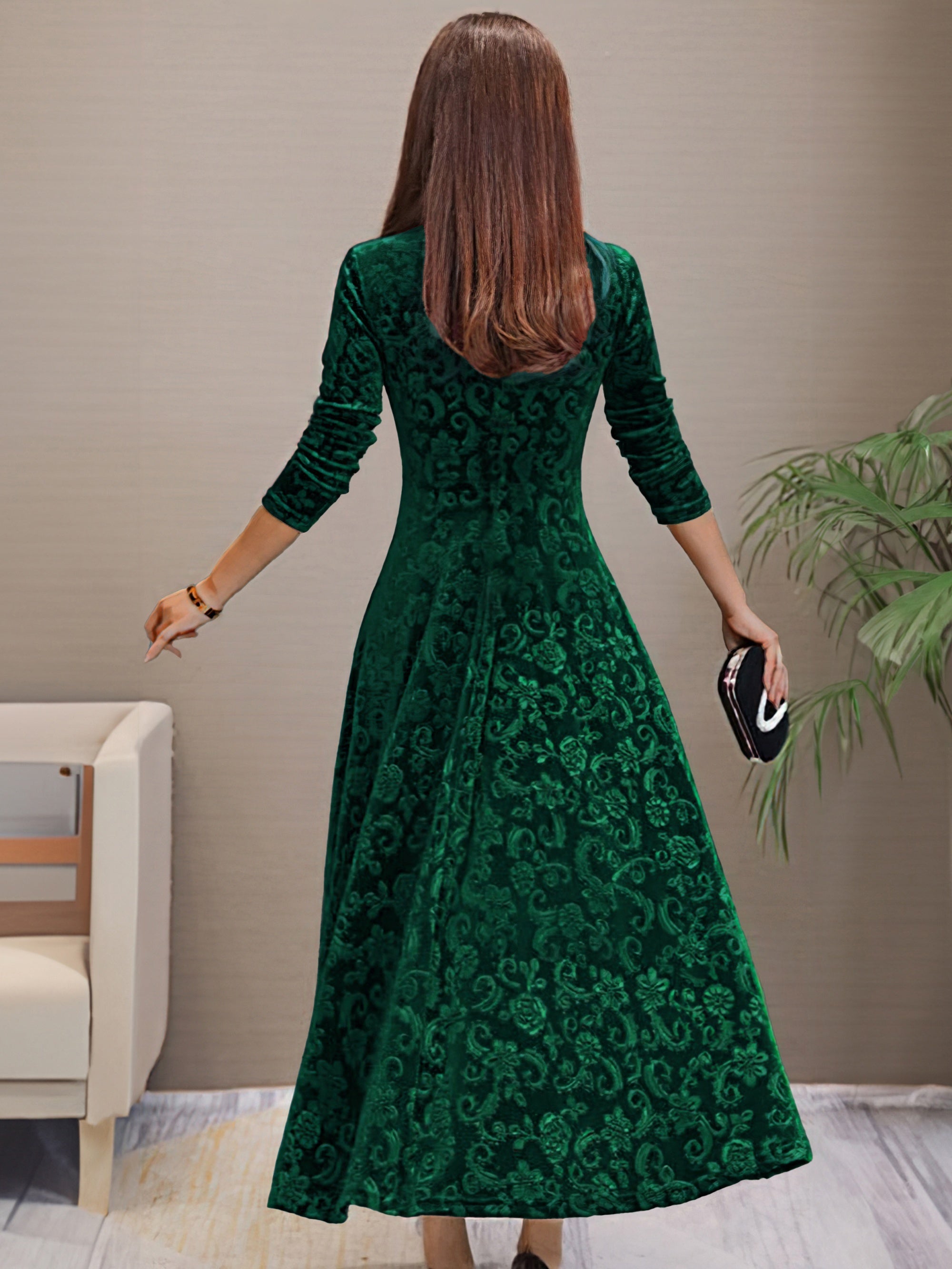 Elmont | Velvet Fit-and-Flare Dress