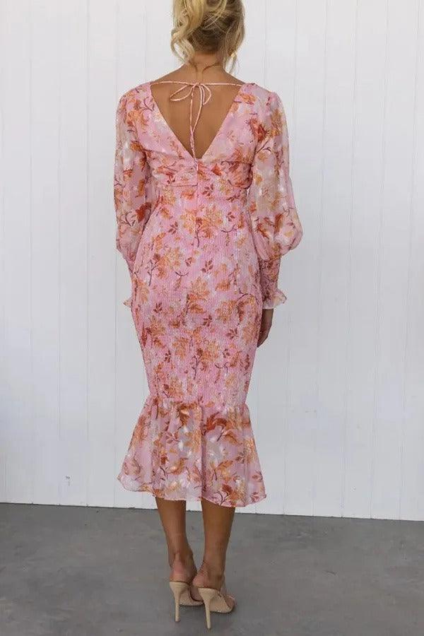M&H | Floral Ruffle Midi Dress