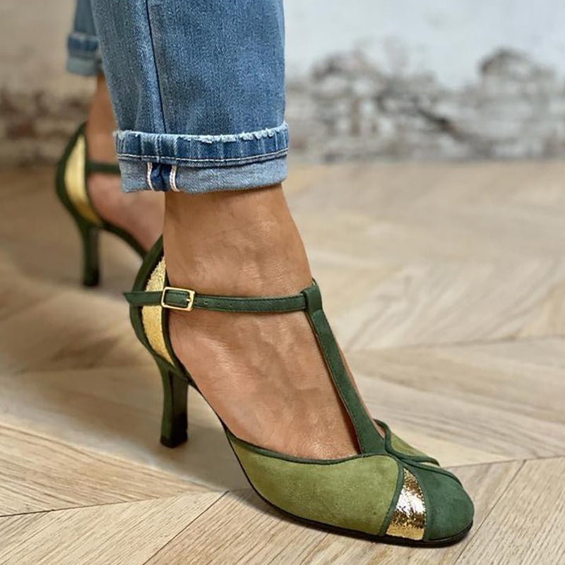 Elmont | T-Strap Patchwork Pumps