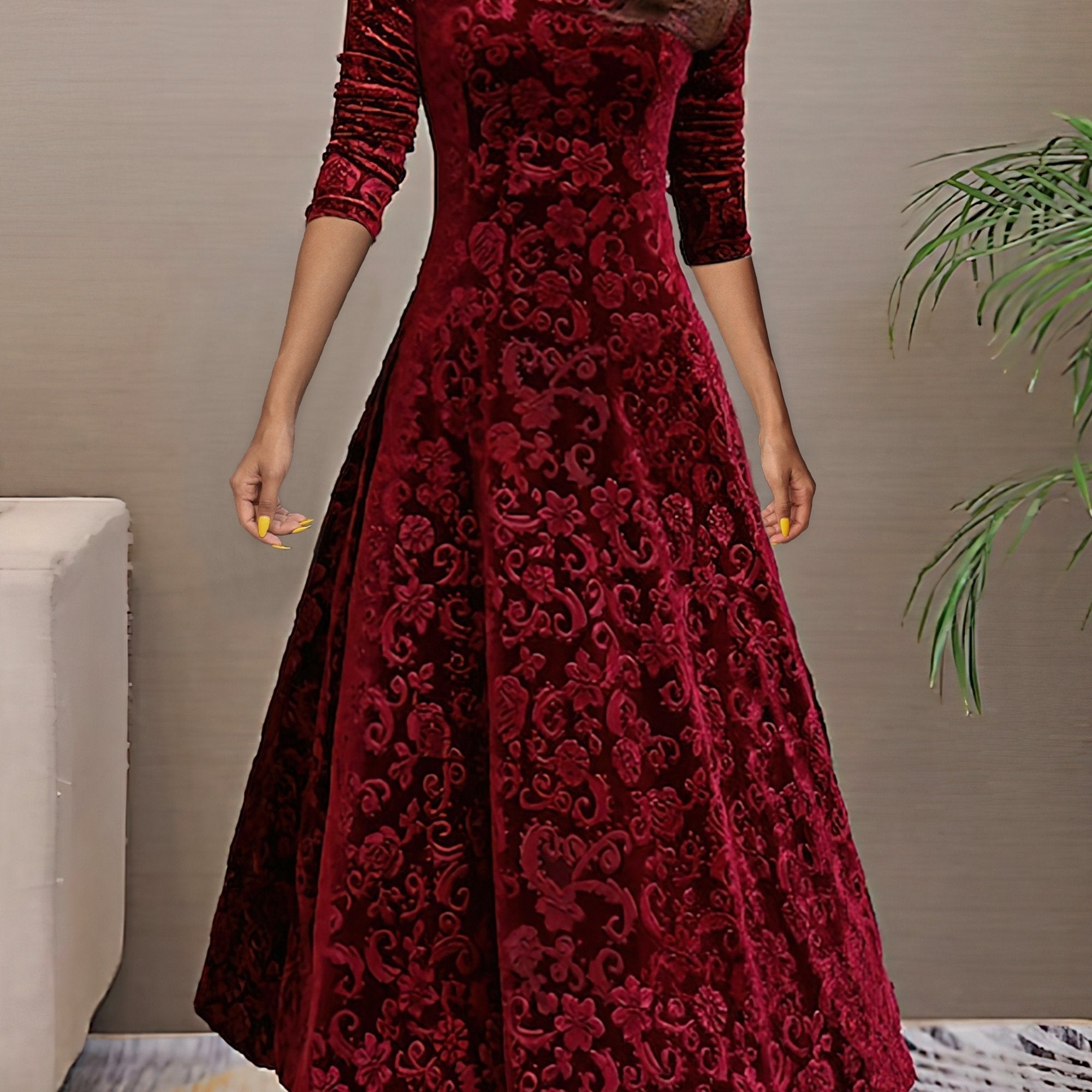 Elmont | Velvet Fit-and-Flare Dress