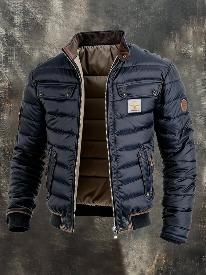 Elmont | Men's Quilted Faux Leather Zip Jacket