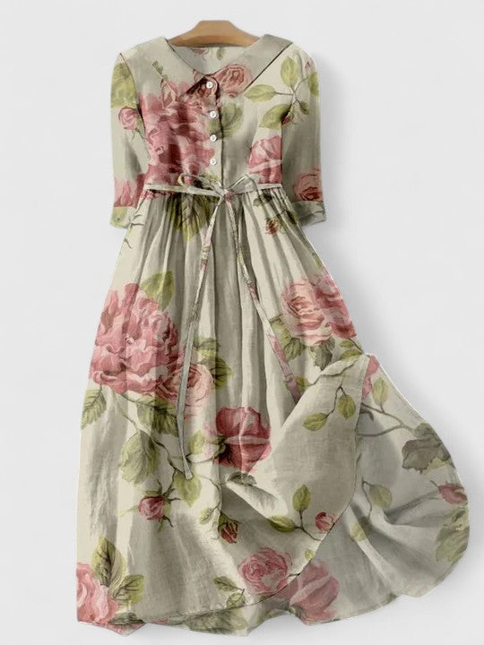 M&H | Midi Dress with Adjustable Lace-Up Waist