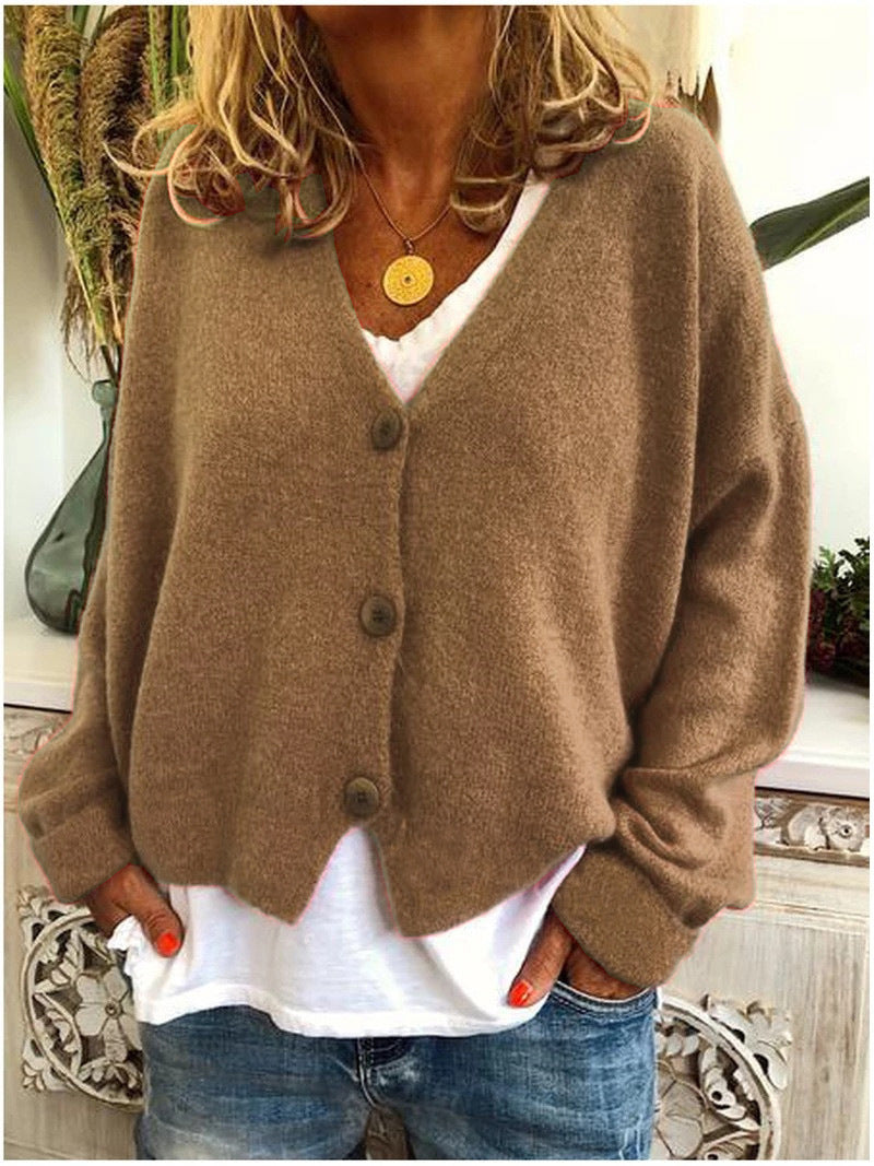 Aisha | V-Neck Button-Front Knit Cardigan