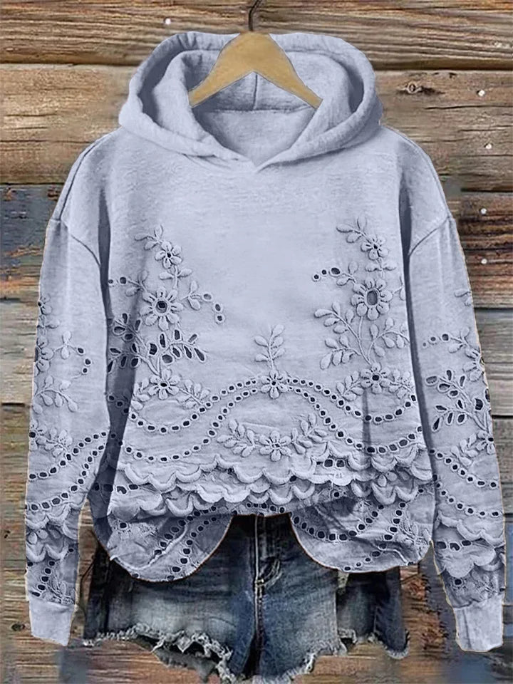 Sarah | Embroidered Long Sleeve Hoodie