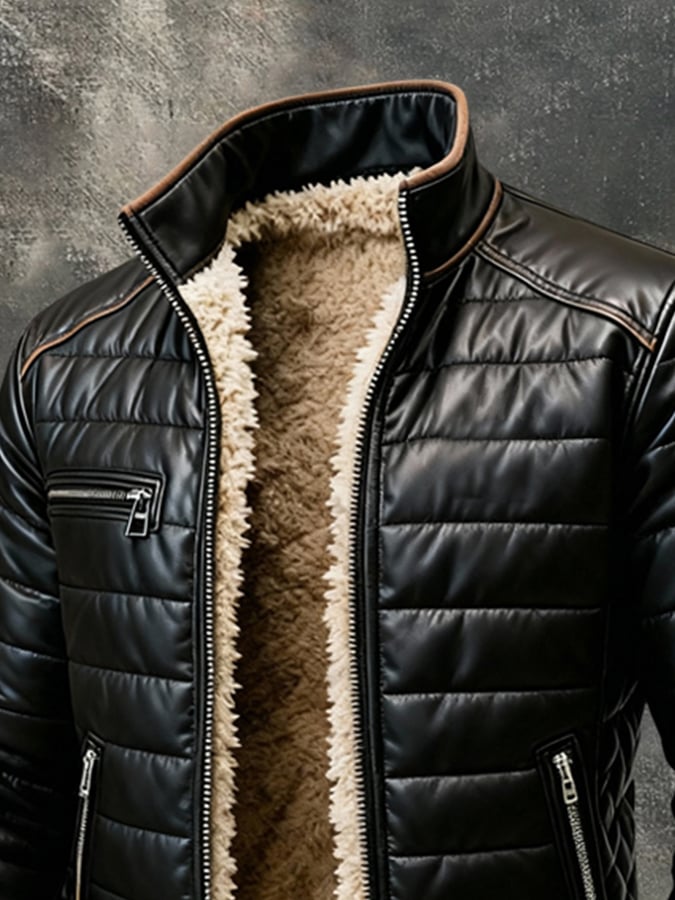 Elmont | Men's Faux Leather Plush-Lined Jacket