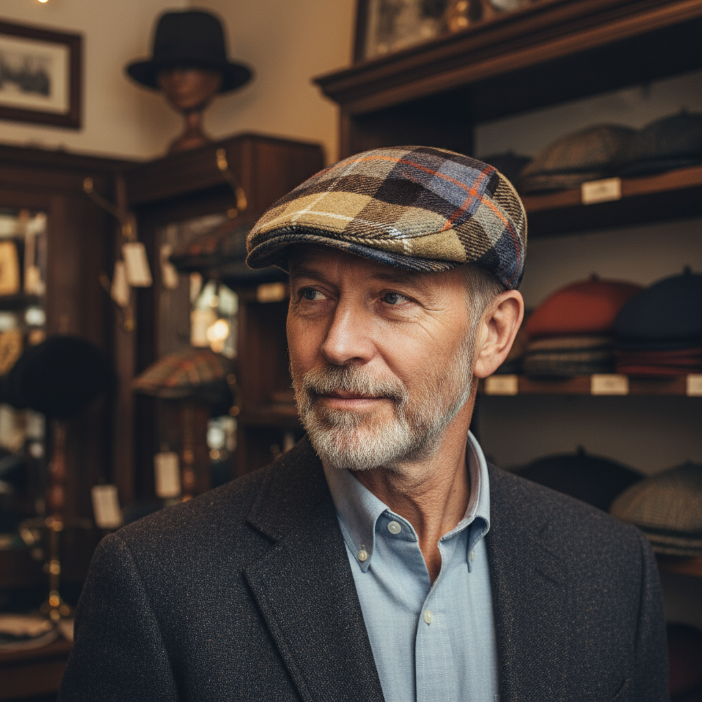 Elmont | Wool-Blend Check Flat Cap