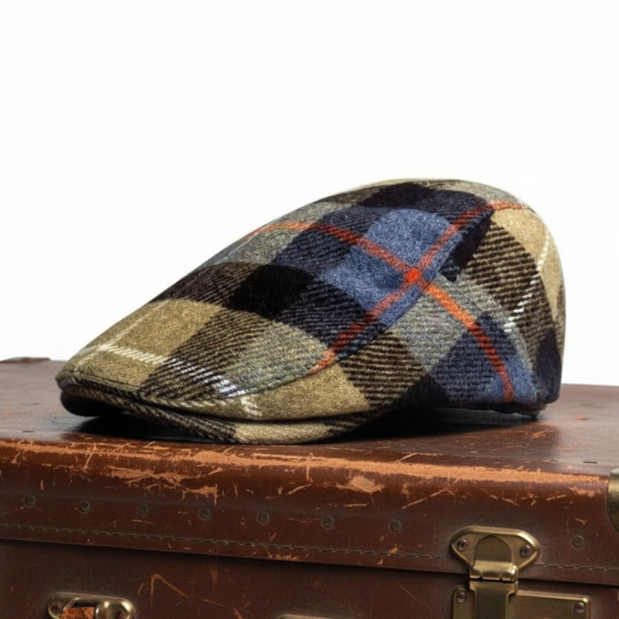 Elmont | Wool-Blend Check Flat Cap