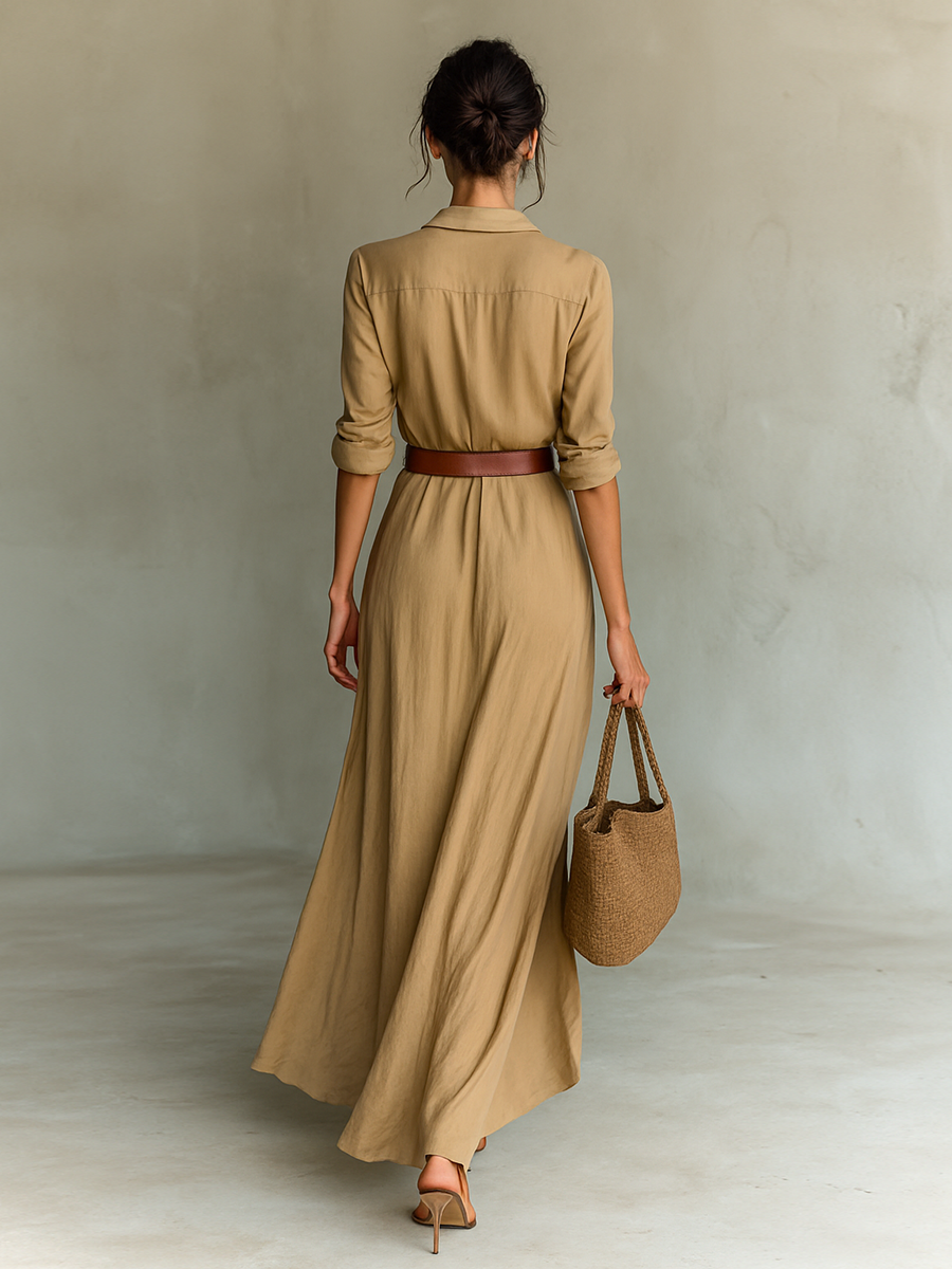 Elmont | Notched-Collar Maxi Dress