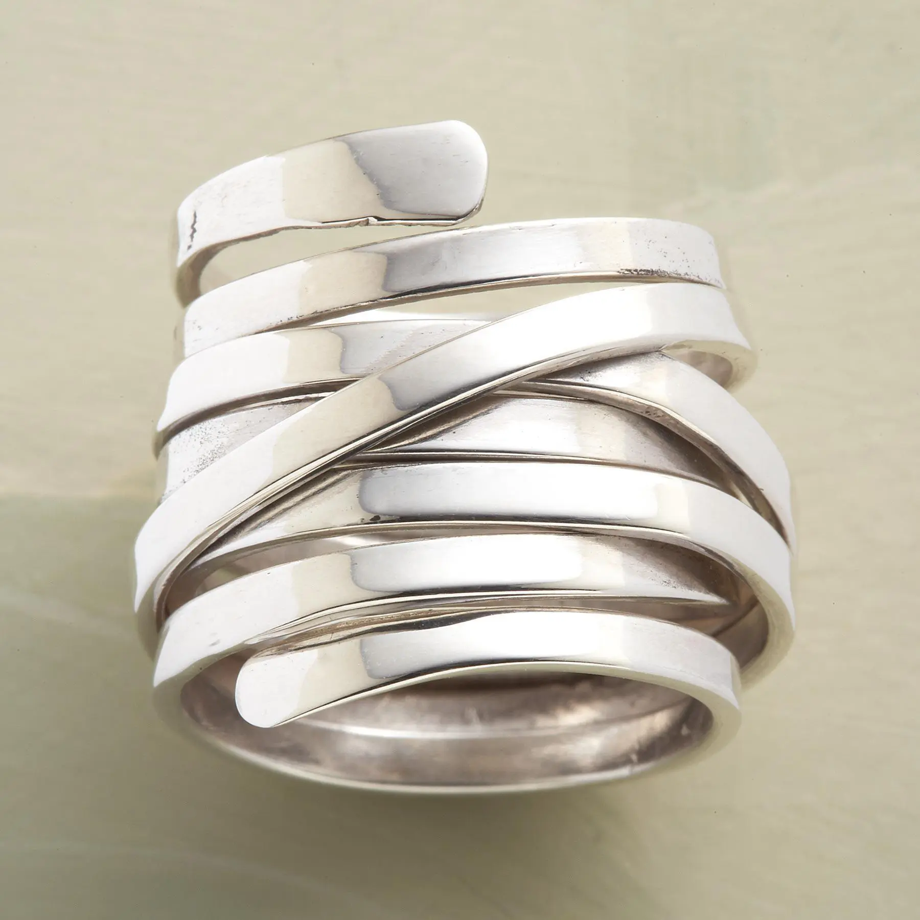 Elmont | Wide Layered Silver Ring