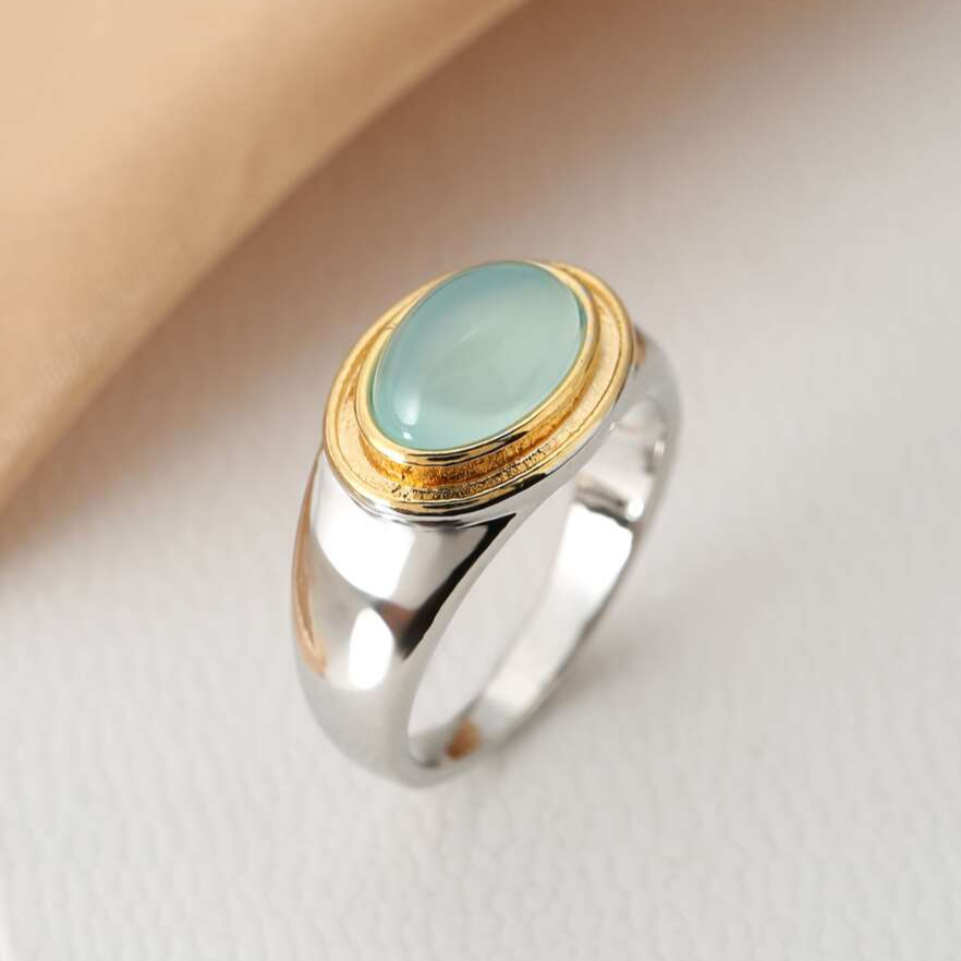 Elmont | Vintage Green Moonstone Ring