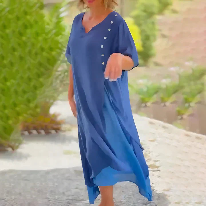 M&H | Asymmetrical Layered Midi Dress