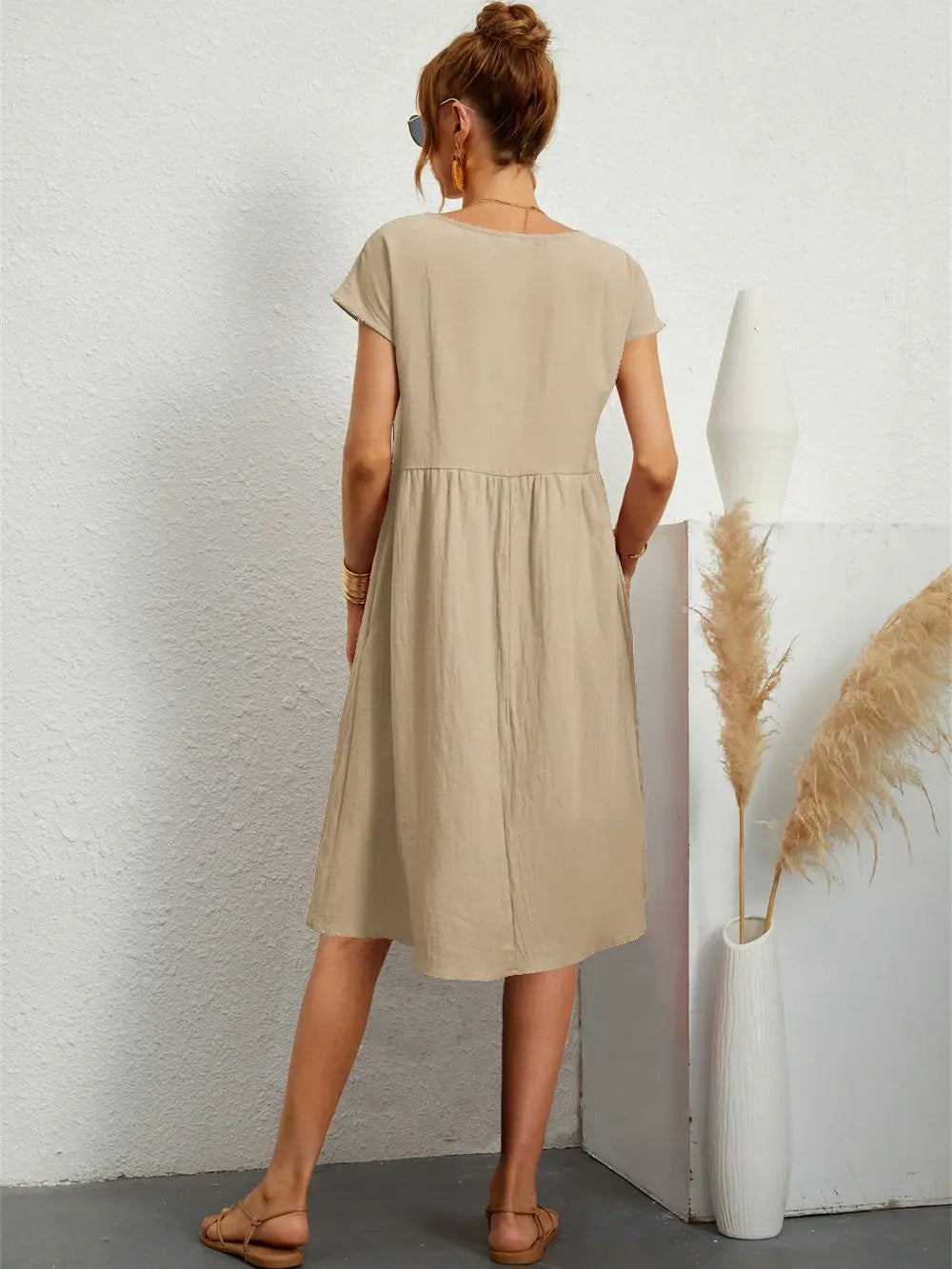 Sarah | Casual Midi Dress with Side Pockets