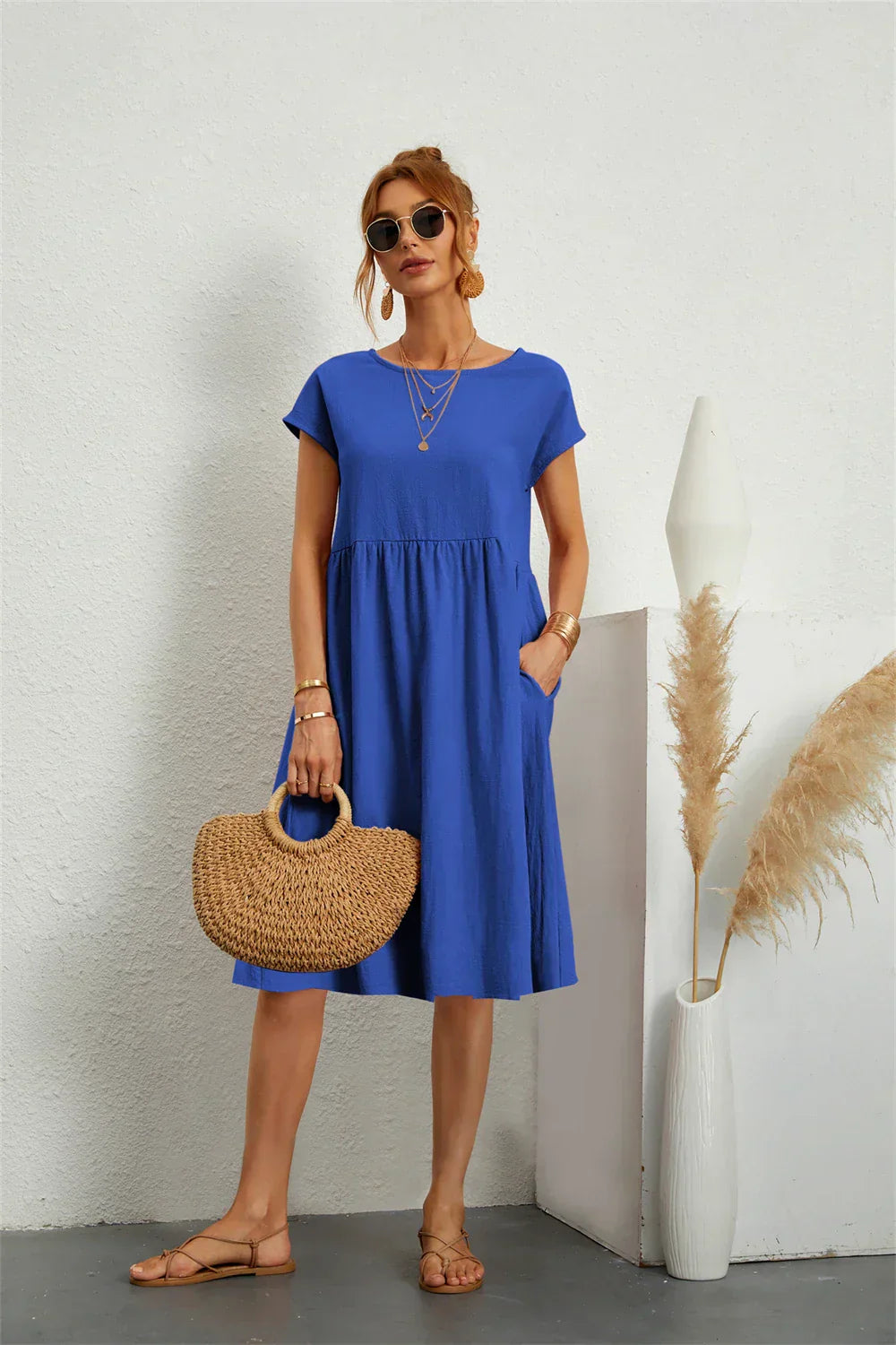 Aisha | Midi Dress with Side Pockets