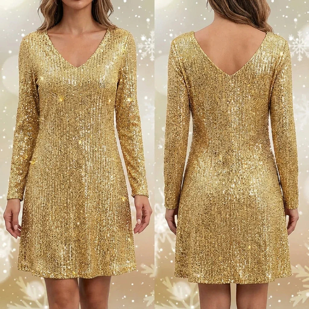 Elmont | Long-Sleeve Sequin Mini Dress