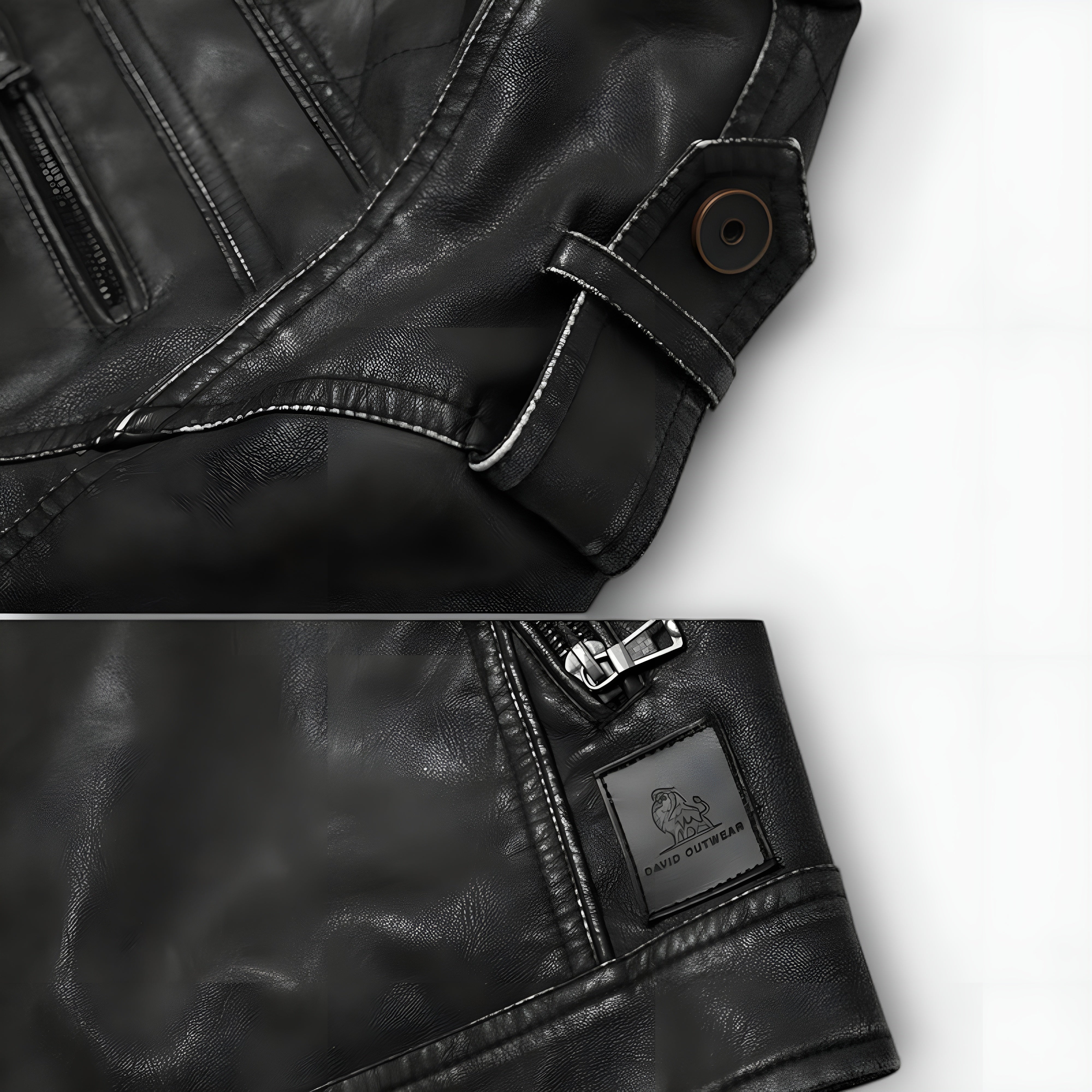 Elmont | Embroidered PU Leather Jacket