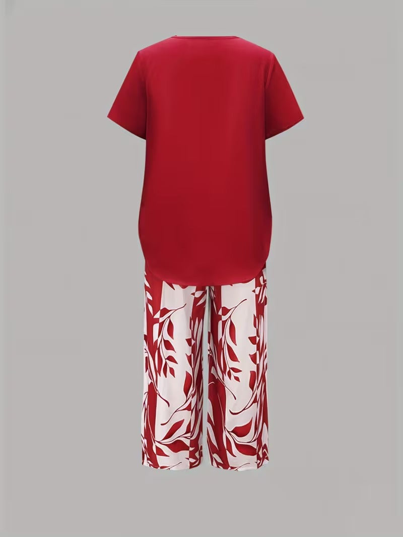 M&H | Leaf Print Two-Piece Set