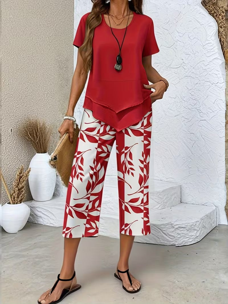 M&H | Leaf Print Two-Piece Set