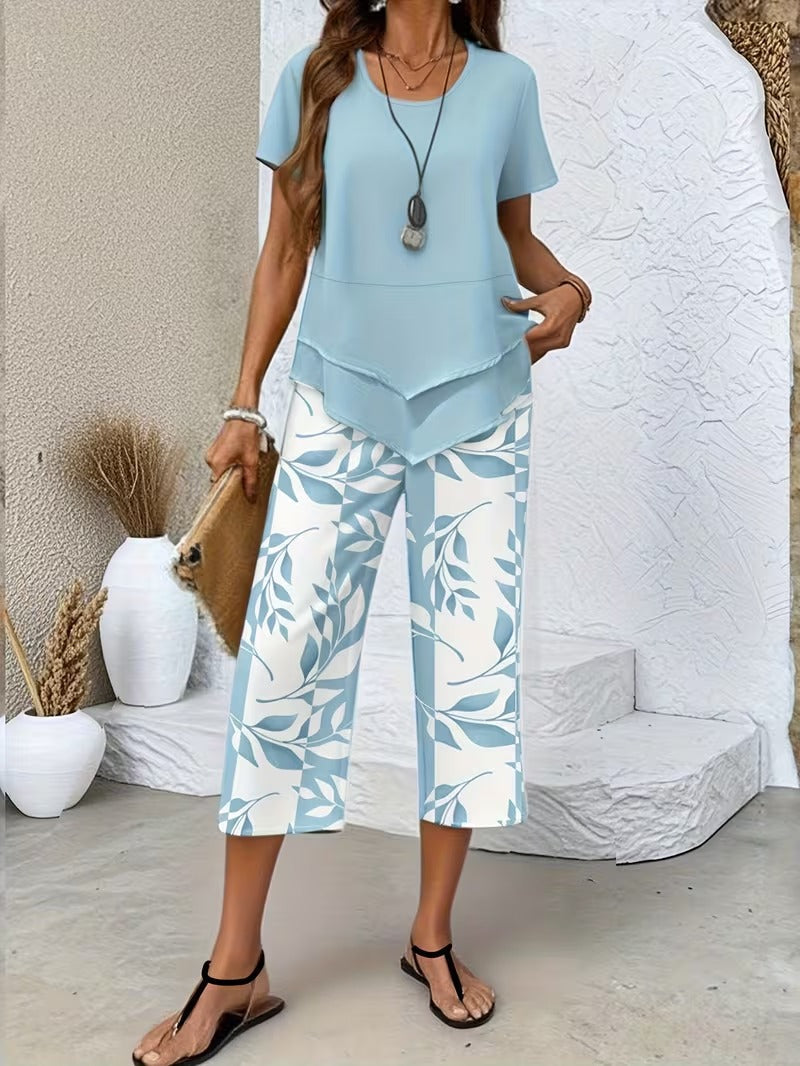 M&H | Leaf Print Two-Piece Set