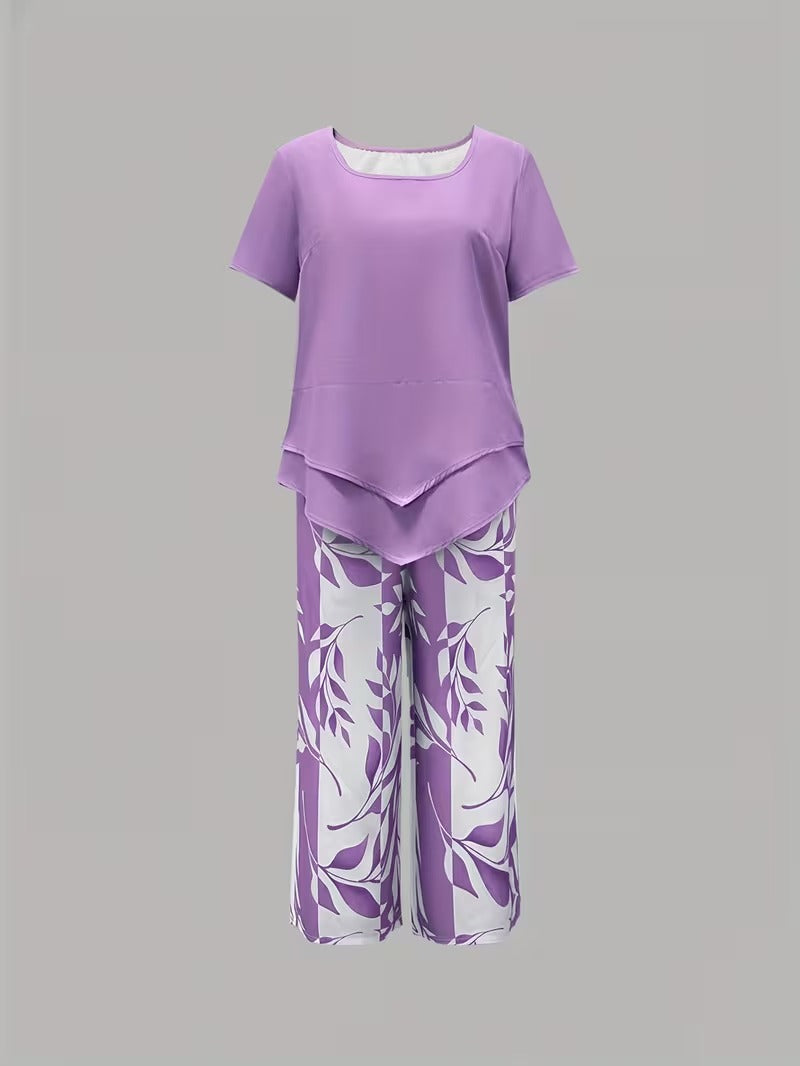 M&H | Leaf Print Two-Piece Set