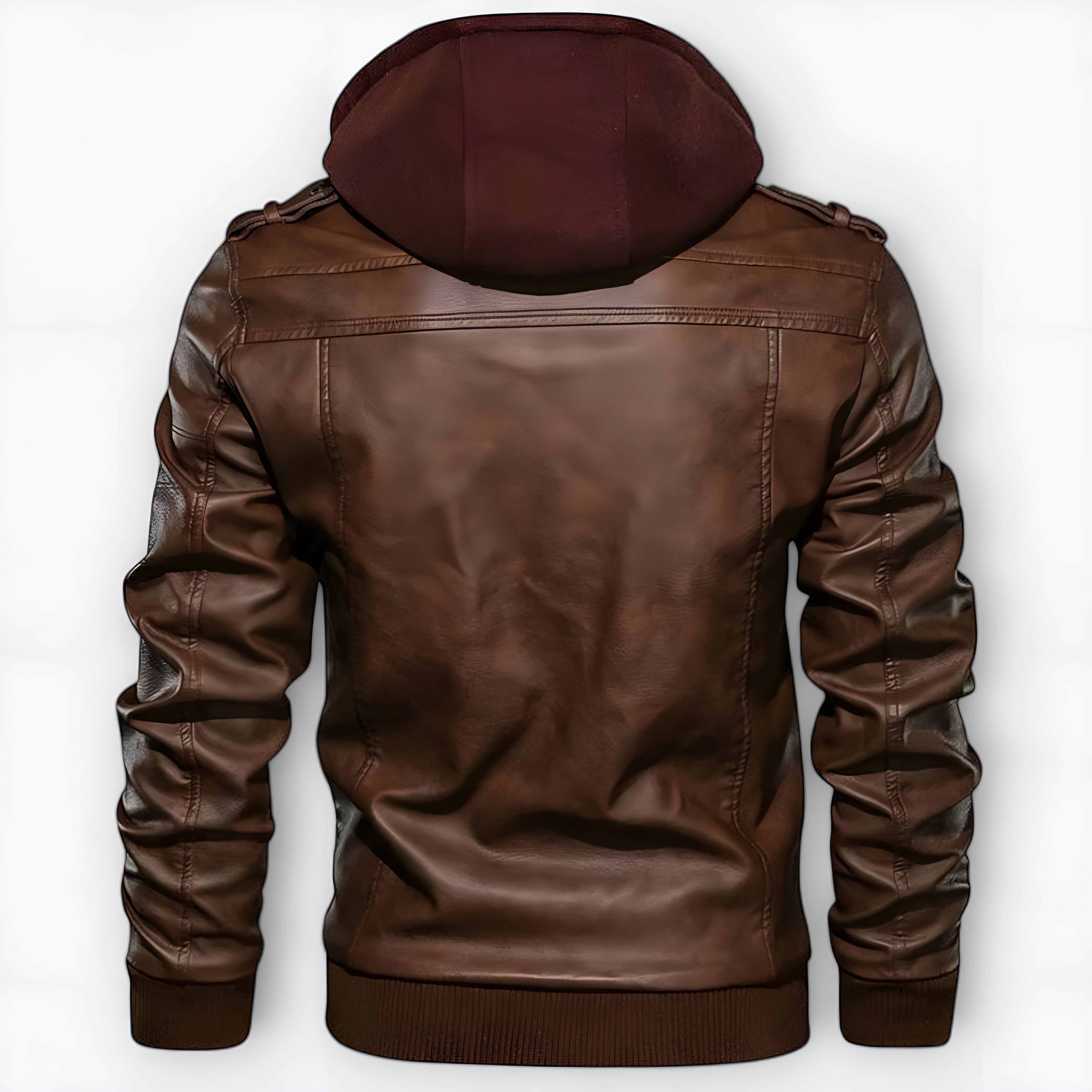 Elmont | Faux Leather Jacket with Detachable Hood