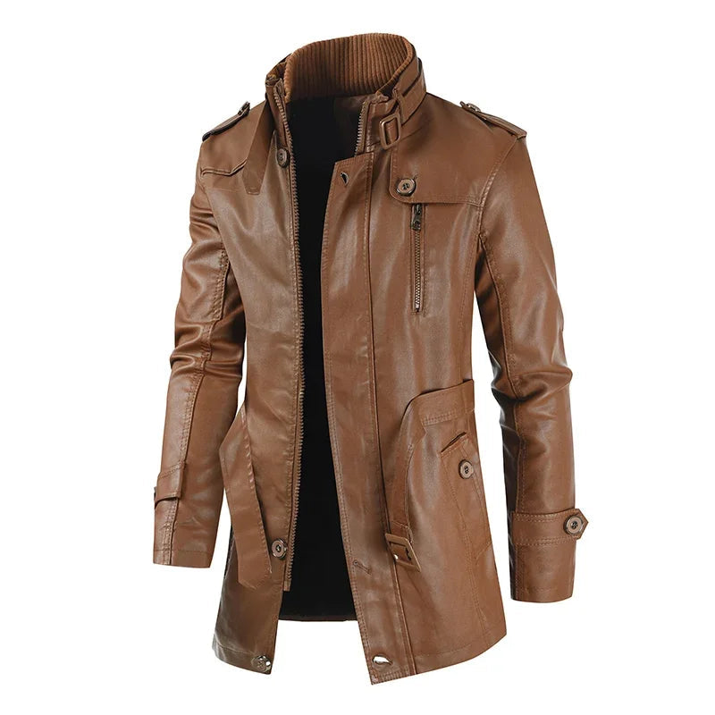 Elmont | Men's Long Leather Coat