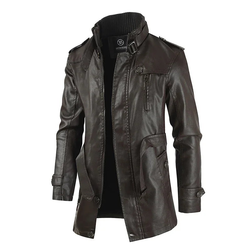Elmont | Men's Long Leather Coat