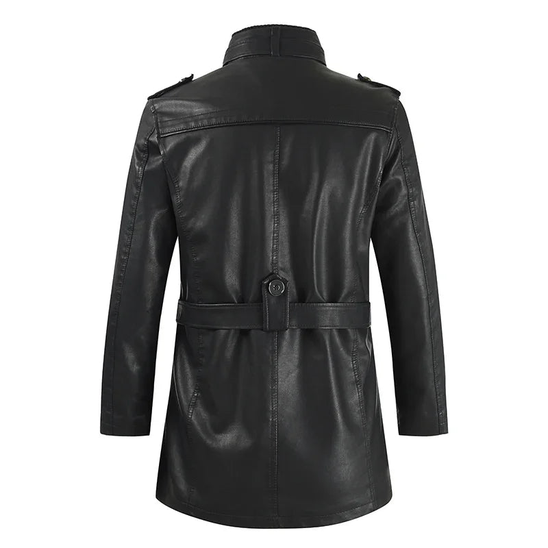 Elmont | Men's Long Leather Coat
